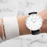 Black Leather Kensington 40 (Silver)