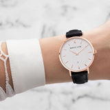 Black Suede Kensington 34 (Rose Gold)