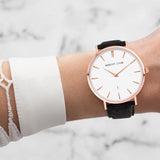 Black Suede Kensington 40 (Rose Gold)