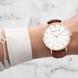 Brown Suede Kensington 40 (Gold/White)