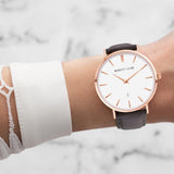 Charcoal Suede Kensington 40 (Rose Gold)