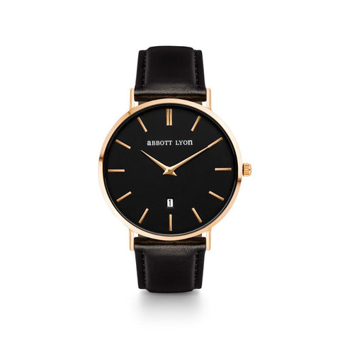Black Leather Kensington 40 (Gold/Black)