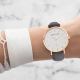 Charcoal Suede Kensington 34 (Gold/White)