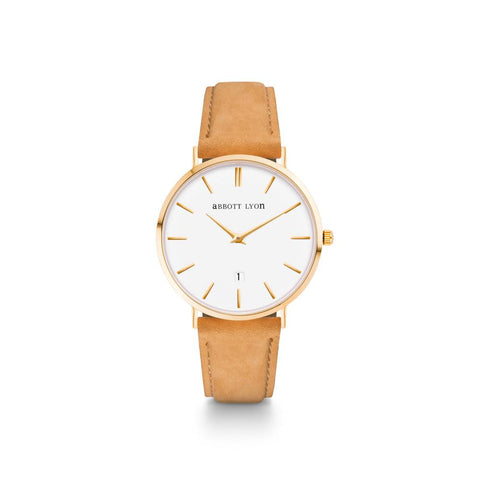 Tan Suede Kensington 34 (Gold/White)