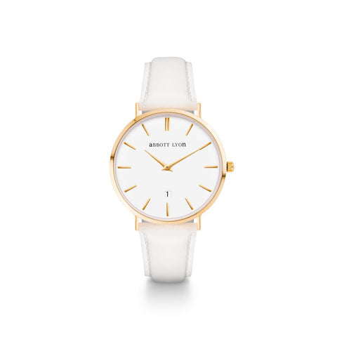 White Dove Leather Kensington 34 (Gold/White)