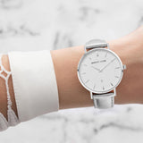 Silver Metallic Leather Kensington 34 (Silver)