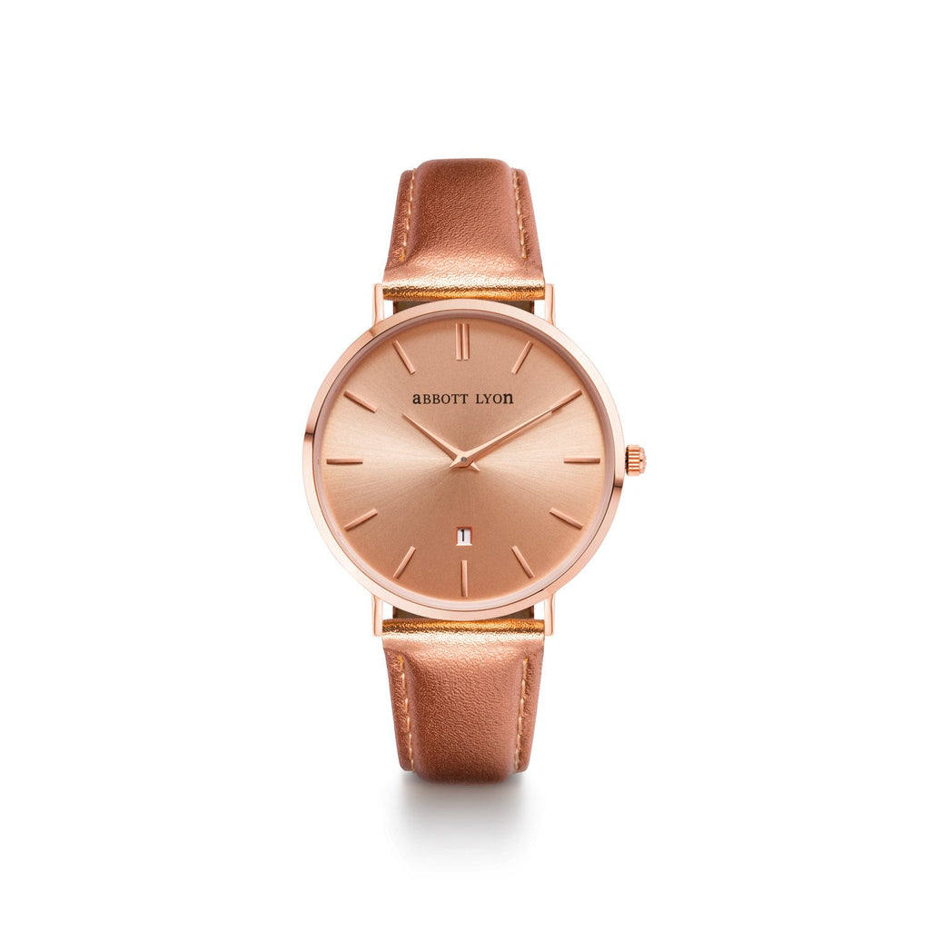 Metallic Rose Gold Leather Stellar 34 (Rose Gold)