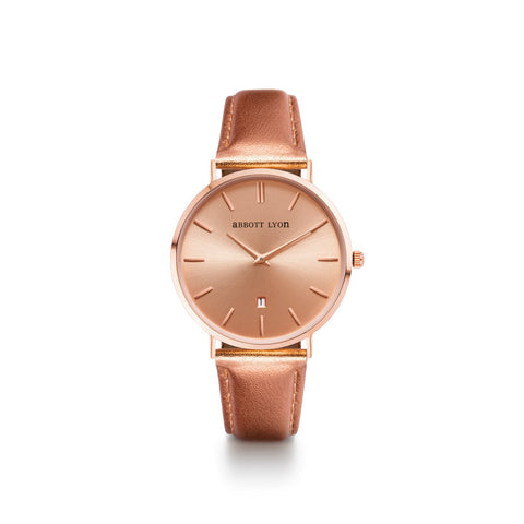 Metallic Rose Gold Leather Stellar 34 (Rose Gold)
