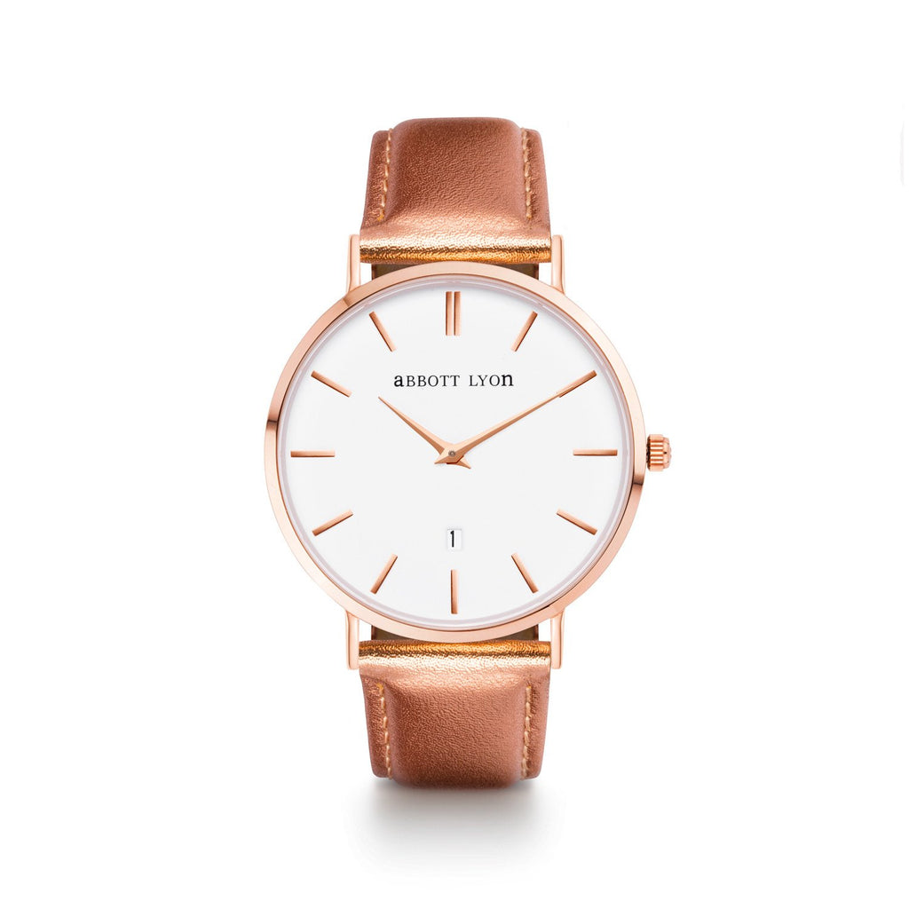Metallic Rose Gold Leather Kensington 40 (Rose Gold)
