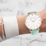 Pastel Green Leather Kensington 40 (Rose Gold)