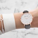 Charcoal Suede Kensington 34 (Rose Gold)