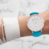 Turquoise Suede Kensington 40 (Rose Gold)