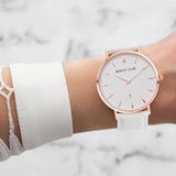 White Gator Leather Kensington 40 (Rose Gold)