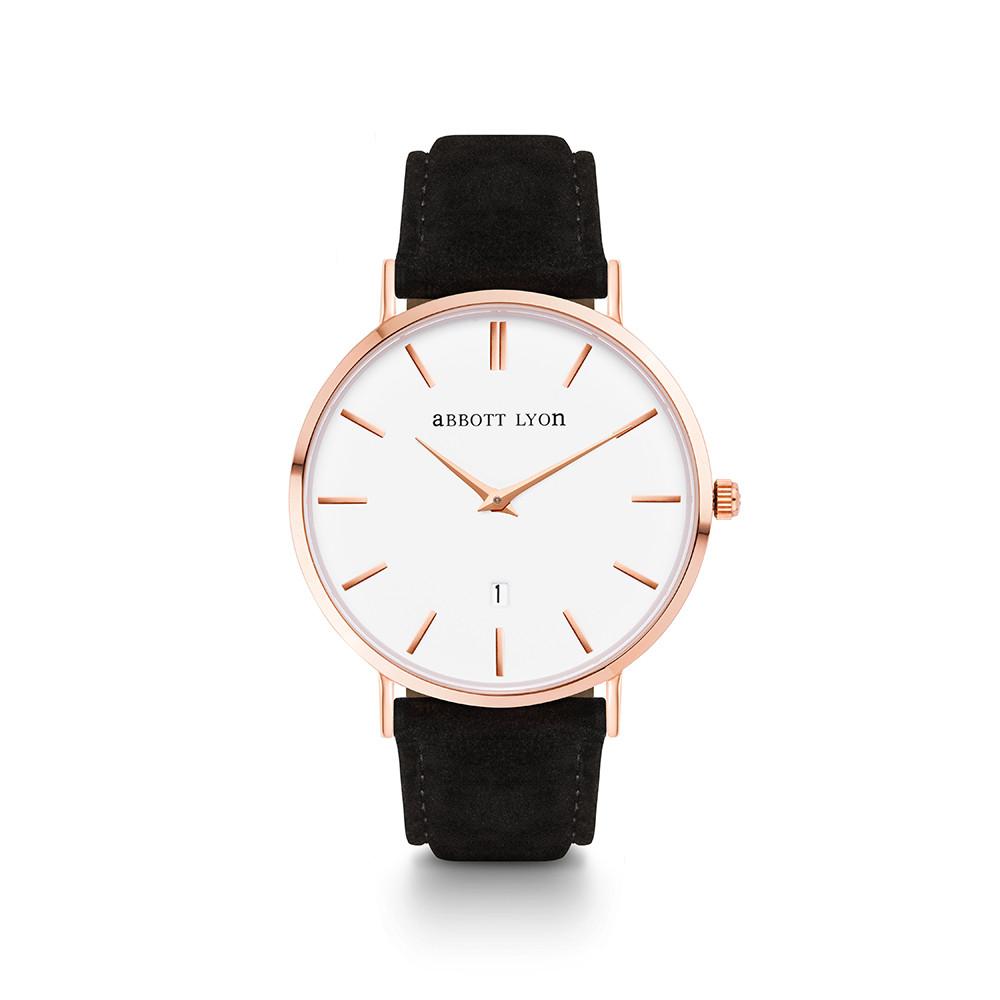 Black Suede Kensington 40 (Rose Gold)