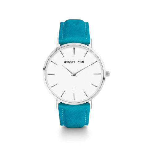 Turquoise Suede Kensington 40 (Silver)