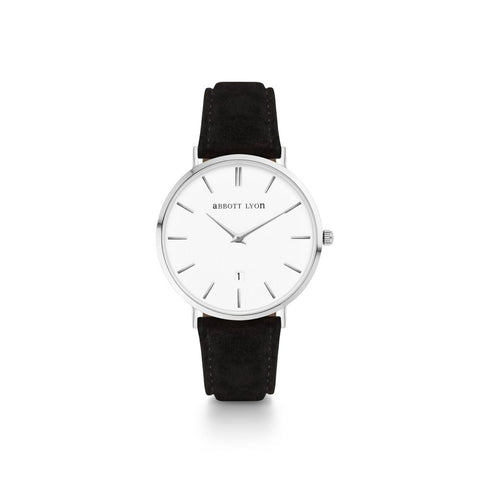 Black Suede Kensington 34 (Silver)