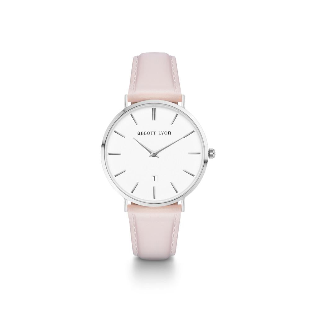 Nude Pink Leather Kensington 34 (Silver)