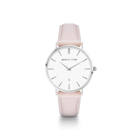 Nude Pink Leather Kensington 34 (Silver)