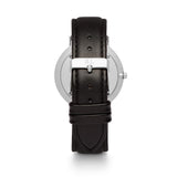 Men's Black Leather Kensington 40 (Silver)