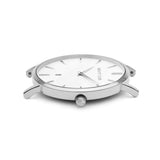 White Gator Leather Kensington 40 (Silver)