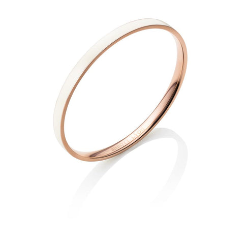 Mono White Bangle (Rose Gold / White)